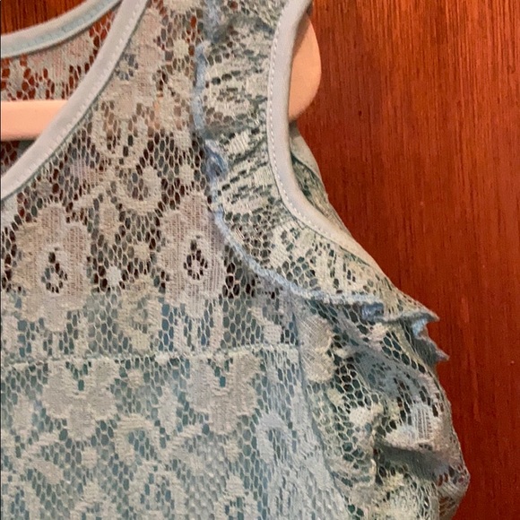 Girls size 14 aqua blue cold shoulder lace dress - Picture 3 of 3